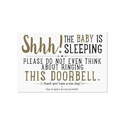 Artisan Owl Shhh! The Baby is Sleeping Door Magnet - 4x6 All Weather Made in The USA Magnet Sign (1 Magnet)