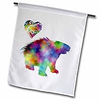 3dRose Love Porcupine- Tie Dye Porcupine and Swirly Heart - Flags (fl_351910_1)