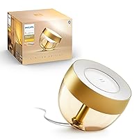 White and Color Iris Corded Dimmable Smart Lamp, (Bluetooth, Compatible with Alexa, Google, Apple HomeKit), Limited Edition Gold