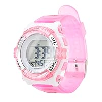 VGEBY Digital Chronograph Watch, Girls Student Electric Waterproof PU Strap for Swimming Sports with Colorful Night Light Alarm