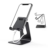 ORIbox Cell Phone Stand, Adjustable Phone Stand for Desk, Aluminum Desktop Solid Universal Desk Stand