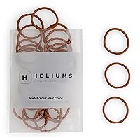 Heliums Small Hair Ties - Copper Orange - 1 Inch Hair Bands, 2mm Hair Elastics For Thin Hair and Kids - No Damage Ponytail Holders in Neutral Colors - 48 Count