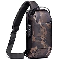 Sling Backpack USB Anti-Theft Waterproof Chest Daypack Casual Shoulder Bag (Camouflage)