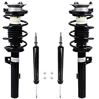 Detroit Axle - Struts Shock Absorbers for BMW 328i 325i 128i 135i 335i 330i 335d 335is (w/o Sport Susp.) Complete 2 Front Struts with Coil Spring 2 Rear Shock Absorbers Replacement Struts