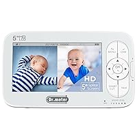 Dr.meter Split Screen 5'' Large Display Baby Monitor with 720p HD, Night Vision, Room Temperature, Lullabies, No WiFi - Only Monitor