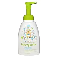 Babyganics Foaming Dish & Bottle Soap, Pump Bottle, Fragrance Free, Plant-Derived Cleaning Power, Removes Dried Milk, 16 Fl Oz