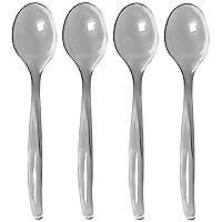 Clear Plastic Swirls Serving Spoons - Pack Of 72 - Durable & Stylish Cutlery, Perfect For Parties, Birthdays, Weddings, Catering, & More