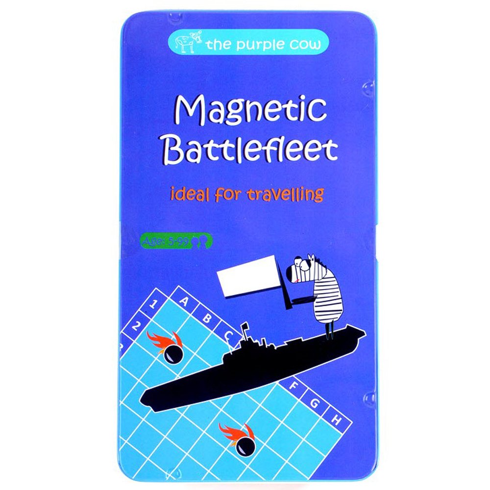 The Purple Cow- Battlefleet Game- Magnetic Travel Game for Kids and Adults. Classic Strategy Game for Thinking