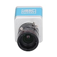USB Webcam, Distortionfree 4K 30FPS C CS Mount Manual Focus Lens Webcam Digital Zoom with Remote Control (US Plug)