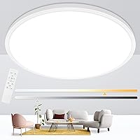 24 Inch Led Ceiling Light Fixture Dimmable with Remote Control, 56W Ultra Thin Modern Flush Mount Ceiling Lights for Kitchen Dining Room Bedroom Living Room,3000K-6500K Selectable