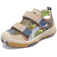 Kids Boys Girls Close Toe Outdoor Summer Sandals Hook & Loop Light-Weight Soft Sole Beach Sandals