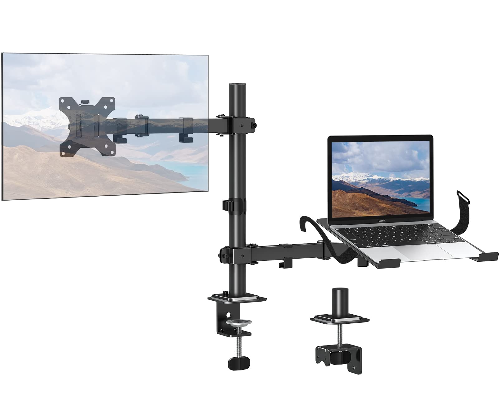Mua MOUNTUP Monitor Mount with Laptop Tray, Single Monitor Arm for