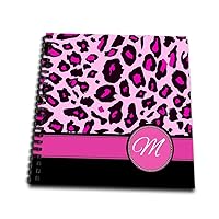 3dRose Initial M Monogrammed hot Pink and Black Leopard Pattern Animal Print-Personal Letter-Mini Notepad, 4 by 4-inch (db_154414_3)
