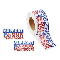 Fundraising For A Cause | Support Our Troops American Flag Stickers - Patriotic American Flag Stickers (1 Roll of 250 Stickers)
