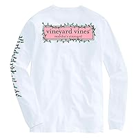 vineyard vines Men's String Lights Logo Box Long-Sleeve Pocket Tee