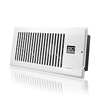 AIRTAP T4, Quiet Register Booster Fan with Thermostat 10-Speed Control, Heating Cooling AC Vent, Fits 4” x 10” Register Holes, White