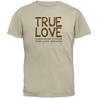Valentines Day True Love Llama Sand Adult T-Shirt