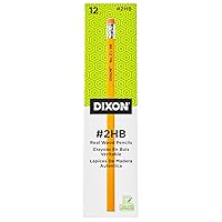 Dixon No. 2 Yellow Pencils, Wood-Cased, Black Core, #2 HB Soft, 12-Count (14402)