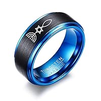 MPRAINBOW Custom Engraving Men's Tungsten Carbide Ring Wedding Engagement Promise Universary Ring for Men,Men's Jewelry Gift