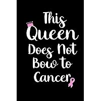 This Queen Does Not Bow to Cancer: Pink Ribbon Blank Lined Notebook (6