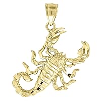 10k Gold Dc Unisex Scorpio Height 31mm X Width 19.7mm Animal Charm Pendant Necklace Jewelry for Women