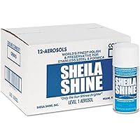 Sheila Shine Stainless Steel Polish & Cleaner | 12 x 10 oz Aerosol Spray Can| Protects Appliances from Fingerprints and Grease Marks | Residue & Streak Free |10 Oz Aerosol Can | Pack of 12