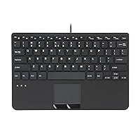 Perixx PERIBOARD-525 US, Wired Mini USB Keyboard with Touchpad - X Type Scissor Keys - 11.18x7.17x1.1 Inches - Build-in 2 USB Hubs - US English