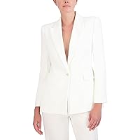 BCBGMAXAZRIA Women's V Neck Long Sleeve Straight Fit Blazer with Front Button Closure