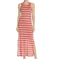 Joie Womens Pink Slitted Striped Sleeveless Jewel Neck Maxi Sheath Dress M