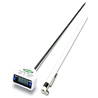 High Accuracy Long Stem Digital Thermometer, 180° Swivel Head with LCD Display, 12 Inch Stainless Steel Probe, Dual Scale (-58 to 302°F / -50 to 150°C), Includes Protective Case with Pocket Clip