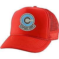 Adjustable Trucker Hat Capsule Corp Embroidered Mesh Baseball Cap Adult Graphic Anime Hats