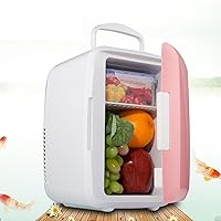 Mini Fridge, 4 Liter 6 Cans Portable Mini Refrigerator for Skincare, Cosmetics, Beverage, Food, Home, Office and Car RV with 12V DC Power Cord, Cooler and Warmer Refrigerators