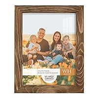 Renditions Gallery 6x8 inch Picture Frame Walnut Wood Grain Frame, High-end Modern Style, Made of Solid Wood and High Definition Glass for Wall and Tabletop Photo Display