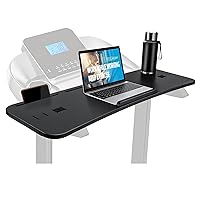 Nnewvante Treadmill Desk Attachment,Bamboo Laptop Holder Stand for Treadmill Workstation Handrail up to 35.5