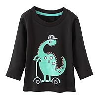 Toddler Boys Girls Long Sleeve Dinosaur Prints T Shirt Tops Clothes Sleeveless Shirt Boys
