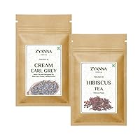 Zyanna Cream Earl Grey (3.53oz) & Hibiscus Tea (3.53oz) Combo Pack of 2 (100g x 2)
