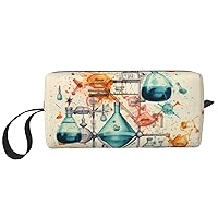 BREAUX Chemistry Print Print Daily Storage Bag, Portable Simple Handheld Storage Bag, Makeup Zipper Travel Bag