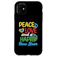 iPhone 11 New Year Wishes, Peace, Love, Happy New Year, New Years Eve Case