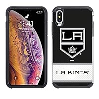Apple iPhone Xs Max - NHL Licensed Los Angeles Kings Black Jersey Textured Back Cover on Black TPU Skin