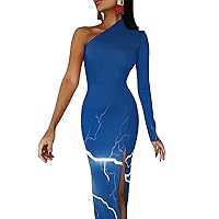 Lightningbolt Sky Sexy Maxi Dress for Women Fashion Elegant Long Dresses for Party Evening