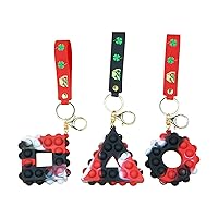 3 pieces of keychain with decompression bubble music 3D graphics decompression ball toy, adult and children decompression silicone sensory toy, hand-held mini male and female decompression hand toy
