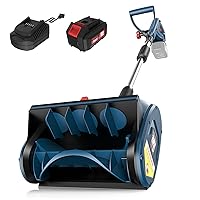 Cordless Snow Shovel, 20V | 12-Inch | 4-Ah Cordless Snow Blower, Battery Powered Snow Blower with Directional Plate & Adjustable Front Handle (4-Ah Battery & Quick Charger Included)