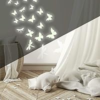 RMK1706SCS Butterflies and Dragonflies Glow In The Dark Wall Decals , White