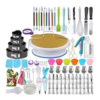 BXBFH 213 Piece Cake Baking Tool Set, Sugar Flipping Cake Turntable Set Scraper and Flower Mounting Nozzle