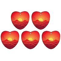Car Air Fresheners 6 Pcs Hanging Air Freshener for Car Red Sunrise Aromatherapy Tablets Hanging Fragrance Scented Card for Car Rearview Mirror Accessories Scented Fresheners for Bedroom Bathroom