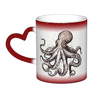 Color Changing Mug Octopus Coffee Mug Ceramic Coffee Cups Creative Mug Coffee Magic Mugs Magic Tea Cup Mug