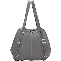 Convertible Buckle Backpack/Shoulder Bag, Charcoal, One Size