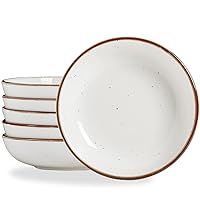 ONEMORE 30 Oz Porcelain Salad Pasta Bowls, Shallow & Wide Bowls Plates Set of 6, Large Ceramic Serving Bowls for Soup, Dessert, Pizza, Fruit. Microwave & Dishwasher Safe Kitchen Dinnerware, White