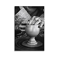 Black And White Art Poster Pottery Pot Porcelain Making Poster Poster for Room Aesthetic Posters & Prints on Canvas Wall Art Poster for Room 20x30inch(50x75cm)