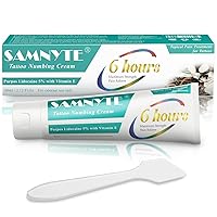 Tattoo Numbing Cream Before Tattoo, ( 2.12oz ) 6 - 8 Hours Painless Numbing Cream Tattoo, 5% Lidocaine Cream Maximum Strength, Topical Numbing Cream with Aloe Vera, Vitamin E, Lecithin by Samnyte